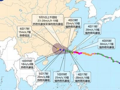 台风“海葵”或将于5日上午在闽粤交界一带沿海登陆