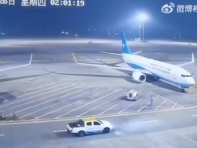 飞机在杭州机场机坪停场过夜被车辆刮蹭，厦门航空回应