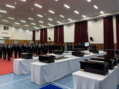 第十批在韩中国人民志愿军烈士遗骸装殓仪式在仁川举行