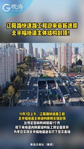 辽阳路快速路工程迎来最新进展：北半幅地道主体结构封顶！