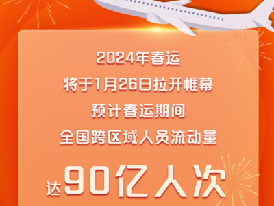 2024年春运全国跨区域人员流动量预计达90亿人次