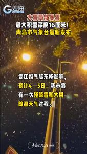 大雪局部暴雪，最大积雪深度16厘米！青岛市气象台最新发布