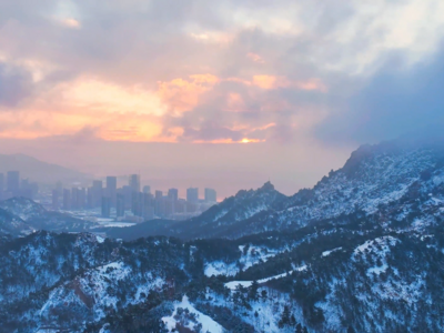 雪后浮山：白雪皑皑，银装素裹