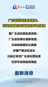 广东省深圳市委原常委、市政府原副市长黄敏接受审查调查