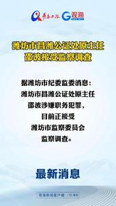 潍坊市昌潍公证处原主任邵波接受监察调查