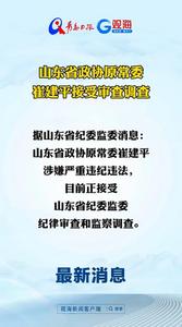 山东省政协原常委崔建平接受审查调查