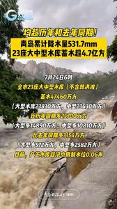 均超历年和去年同期！青岛累计降水量531.7mm，23座大中型水库蓄水超4.7亿方