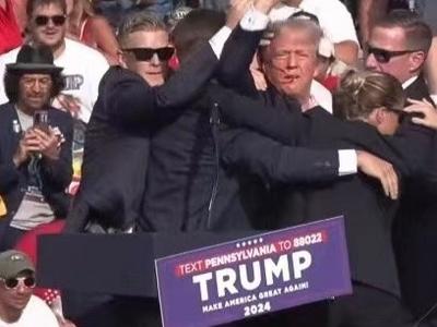 特朗普美国宾夕法尼亚州竞选集会现场响起枪声