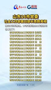 山东16市党委社会工作部首任部长悉数亮相