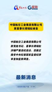 中国航空工业集团有限公司原董事长谭瑞松被查