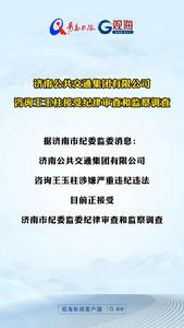 济南公共交通集团有限公司咨询王玉柱接受纪律审查和监察调查