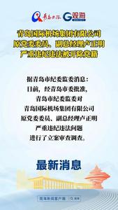 青岛国际机场集团有限公司原党委委员、副总经理卢正明严重违纪违法被开除党籍