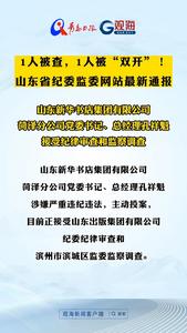 1人被查，1人被“双开”！山东省纪委监委网站最新通报