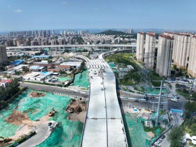 唐山路快速路項目刷新“進度條”：文昌路高架橋梁附屬工程將于國慶前完工