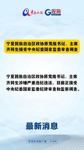 宁夏回族自治区政协原党组书记、主席齐同生接受中央纪委国家监委审查调查