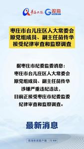 枣庄市台儿庄区人大常委会原党组成员、副主任苗传华接受纪律审查和监察调查