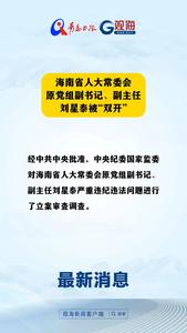 海南省人大常委会原党组副书记、副主任刘星泰被“双开”