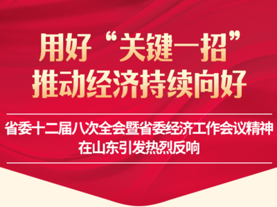 用好“关键一招”，推动经济持续向好！山东省委十二届八次全会暨省委经济工作会议精神引发热烈反响