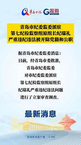 青岛市纪委监委派驻第七纪检监察组原组长纪瑞礼严重违纪违法被开除党籍和公职