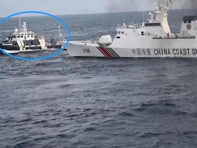 现场证据来了！菲律宾登铁线礁被我海警拦下