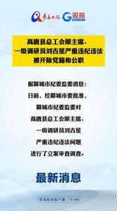 高唐县总工会原主席、一级调研员刘吉星严重违纪违法被开除党籍和公职