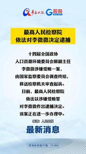 最高人民检察院依法对李微微决定逮捕