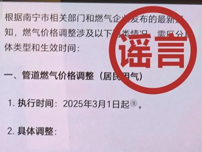 南宁燃气价格上涨？借AI造谣，罚！
