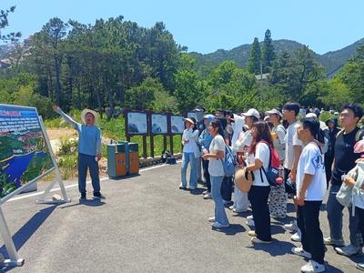 “观、嗅、触”研究植物形态，崂山风景区二龙山景区成了大学生“课堂”