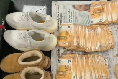 旅客鞋子中藏15.55万欧元现钞，被海关查获