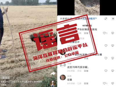 山东菏泽一农田突现大坑被传有古墓？谣言！