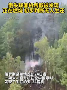 现场视频：俄失联客机残骸被发现时正在燃烧