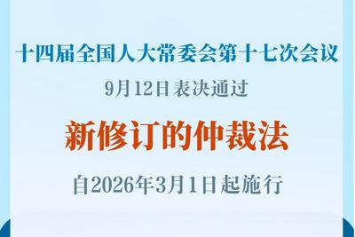 仲裁法完成修订，更好服务高水平对外开放