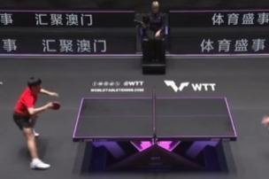 WTT澳门冠军赛男单1/16决赛，薛飞横扫张本智和