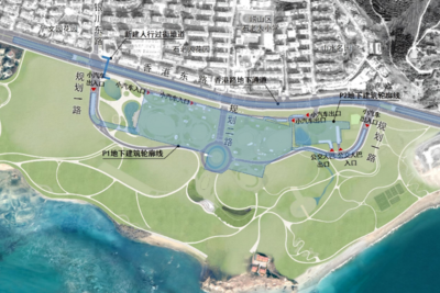 配建公交、旅游大巴停车位……崂山区滨海区域基础设施配套工程正式开工