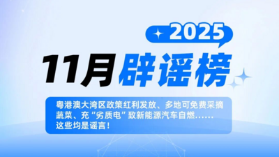 中国互联网联合辟谣平台11月辟谣榜