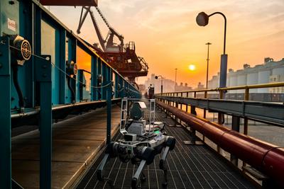 山东港口青岛港“机器人家族”集体上岗“守新春”