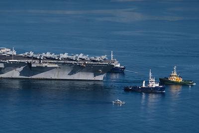 美“福特”号航母火灾被曝持续超30小时