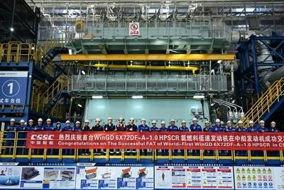 中船发动机交验首制氨燃料低速发动机