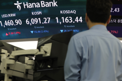 韩国股市暴跌触发熔断机制