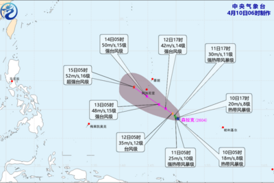 今年第4号台风“森拉克”生成！强度或达超强台风级