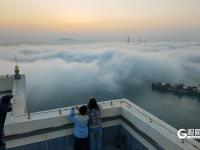 开启“仙境模式”！青岛再现平流雾景观