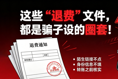 这些“退费”文件，都是骗子设的圈套！