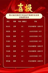 一金六银一铜！青岛信息学奥赛获优异成绩