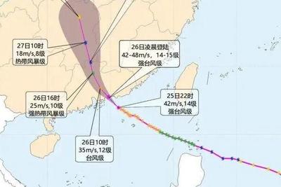 台风“红霞”在广东惠州登陆，中心附近最大风力14级