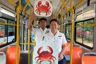 389路“小蟹巴”主题车上线！青岛巴士为开海季添“鲜味服务”