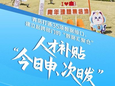 人才强省建设进行时丨依托“数据汇聚仓”，青岛人才补贴实现“今日申、次日发”