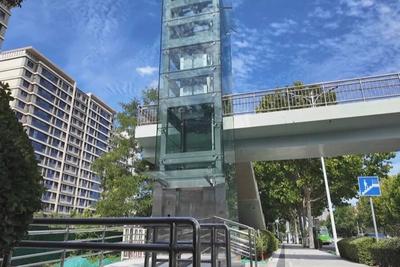 崂山区辽阳东路人行过街天桥无障碍电梯正式投用