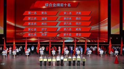 山东省第二十六届运动会闭幕，青岛包揽全部五项总成绩第一